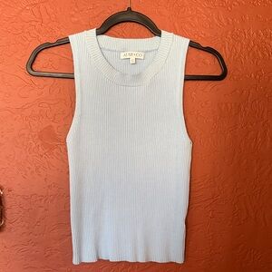 Aemi + Co Light Blue Ribbed Tank Top